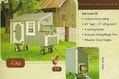 Chicken Coop 3 x 6 Lean To w/wheels