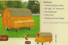 Chicken Coop 4 x 8 Dutch Barn with Wheels