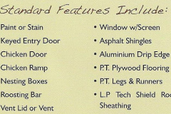 Chicken Coop Standard Features