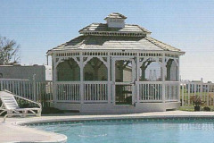 WOOD PAINTED OVAL GAZEBO